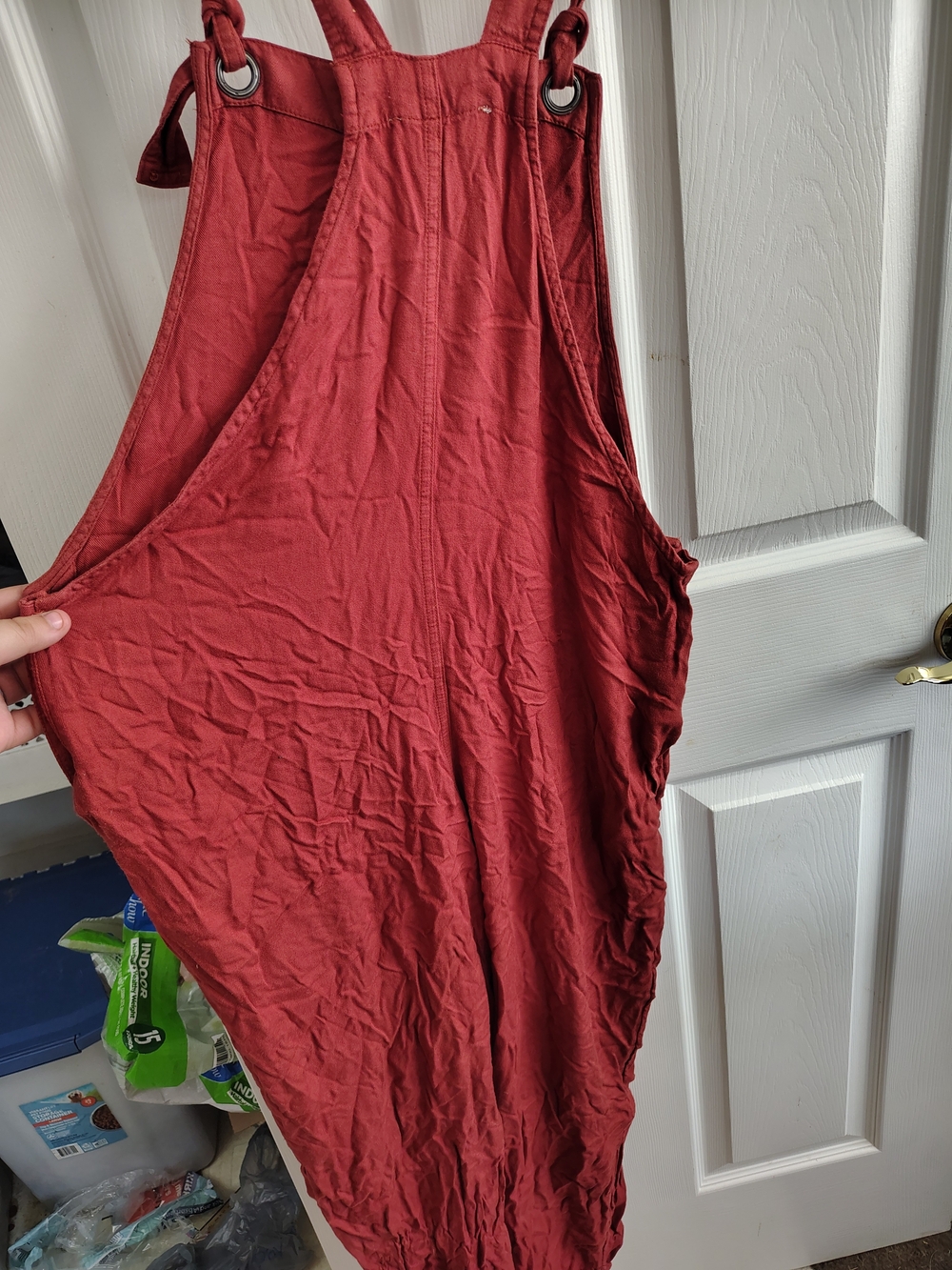 Hollister Rust-Red Tie-Strap Jumpsuit - Picture 4 of 9